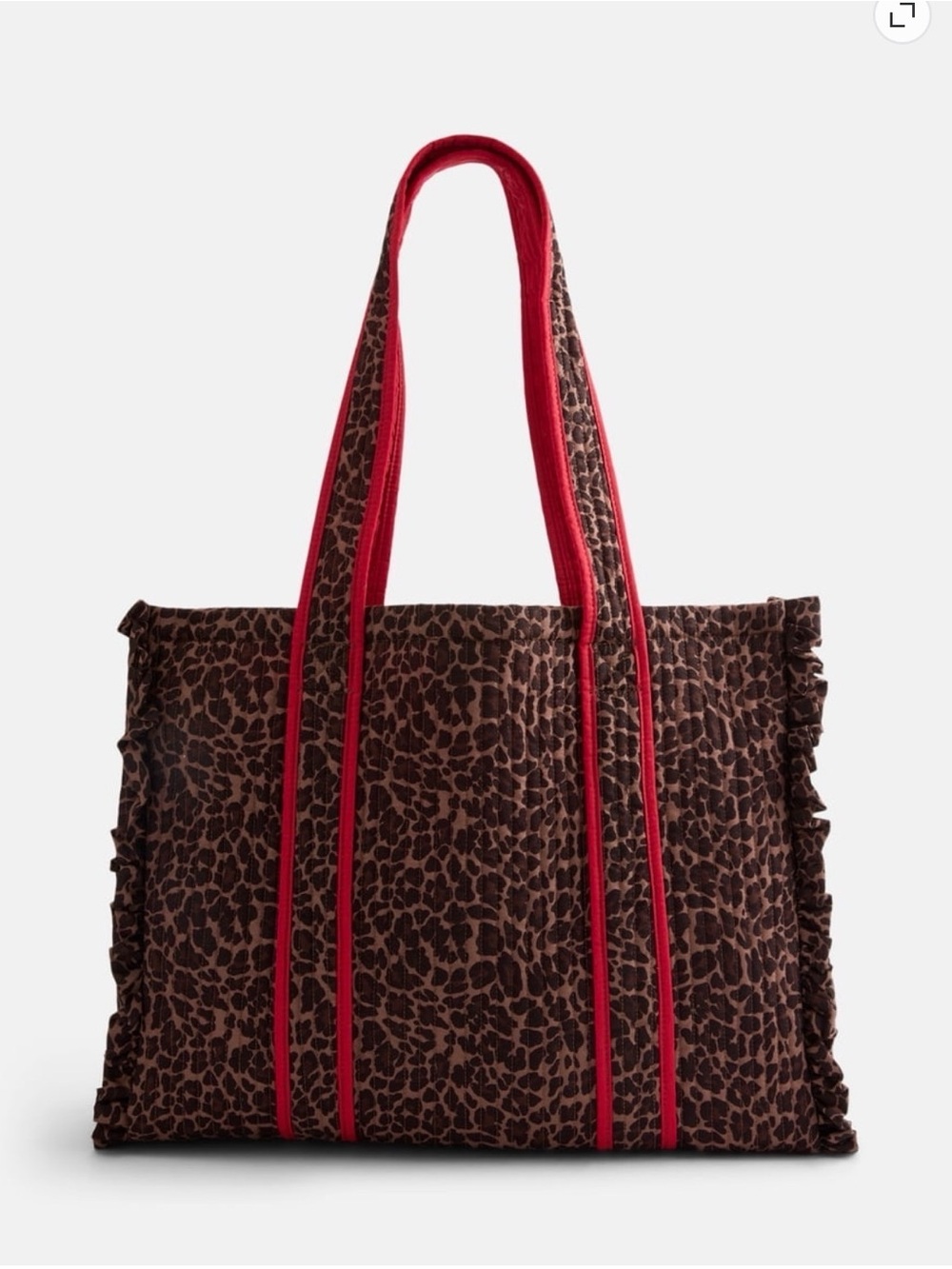 Viral no boundaries quilted tote bag leopard with red trim WALMART